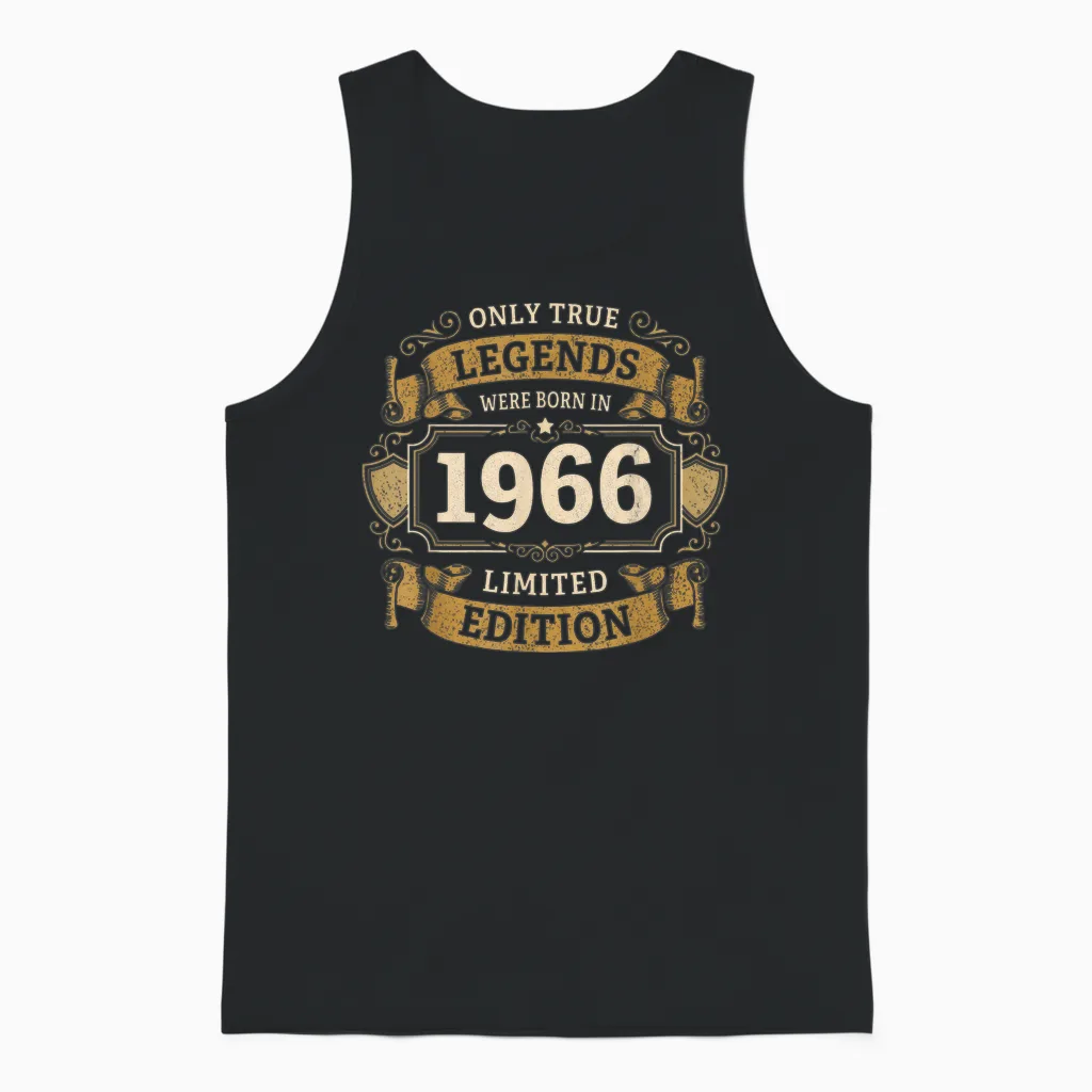 Geschenk 60. Geburtstag Vintage 1966 60 Jahre Retro Unisex Tank Top in Black