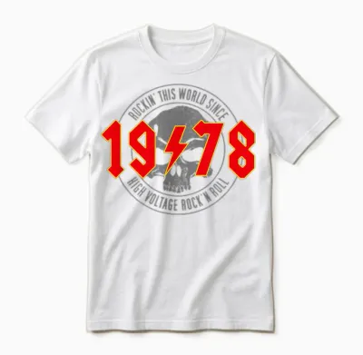 1978 Jahrgang Geburtstag Rock and Roll Heavy Metal Unisex T-Shirt - White