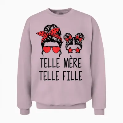 Telle Mère Telle Fille, Maman Bonne Fête Des Mères Unisex Sweatshirt - Light Pink