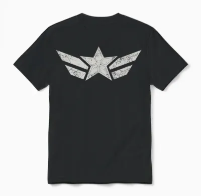 Marvel Captain America Brave New World Captain America Star T-Shirt, Blue, S Unisex T-Shirt - Black