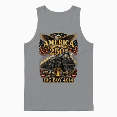 Big Boy 4014 Train Usa 250th Anniversary Patriotic American Unisex Tank Top - Sport Grey