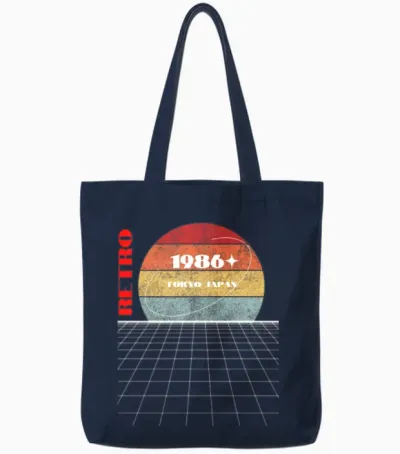Retro 1986 Japan Tote Bags - Navy