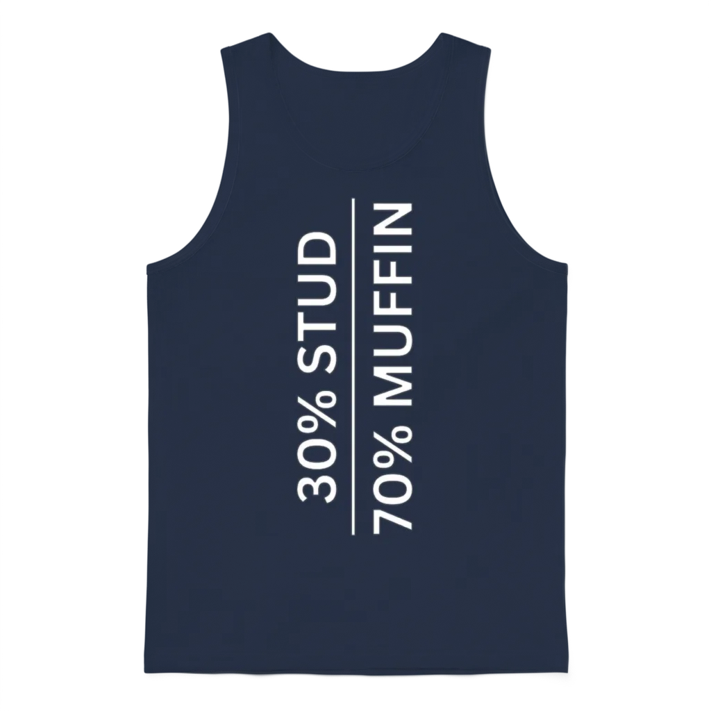 30% Stud, 70% Muffin Unisex Tank Top - Navy