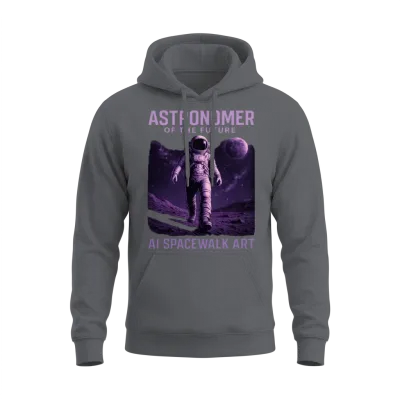 Astronomer of the Future – Ai Spacewalk Art Unisex Hoodie - Charcoal