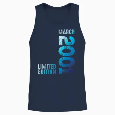 Seit März 2001 Jahr 2001 Retro 2001 Vintage 2001 Edition Unisex Tank Top - Navy