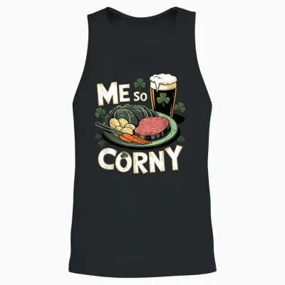 Me So Corny Beer Corned Beef and Cabbage St Patrick's Day Unisex Tank Top - Black