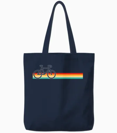 Cycling Retro Tote Bags - Navy
