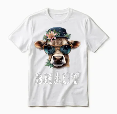 Jga T-Shirt Braut Kuh Jga Junggesellinnenabschied Bauern Unisex T-Shirt - White