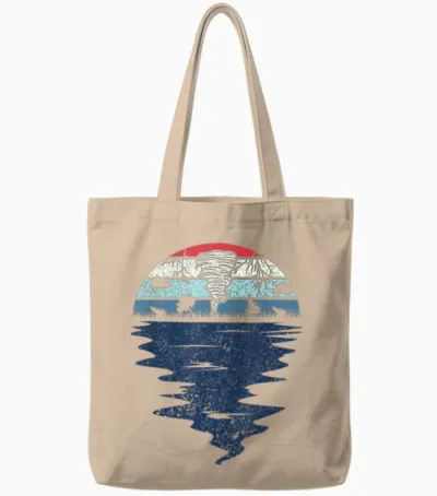 Retro Tornado Hunter Storm Chase Tornadoes T-Shirt, Black, S Tote Bags - Natural