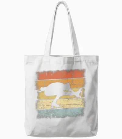 Figure Skating Retro Tote Bags - White