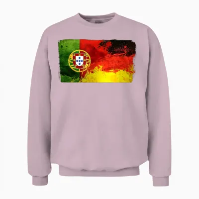 Portugal Deutschland Fusion Fußball Sport Wettkampf Freunde Unisex Sweatshirt - Light Pink