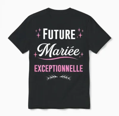 Future Bride Outstanding Wedding Evjf T-Shirt, Black Unisex T-Shirt - Black