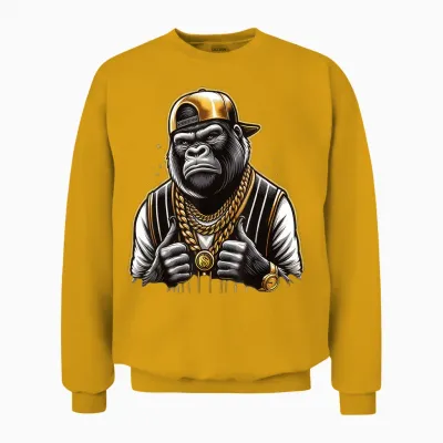 Kostüm Rapper Kinder T-Shirt, Black Unisex Sweatshirt - Gold
