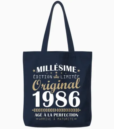 Millésime 1986 Original Cadeau D'anniversaire 40 Ans Hommes Tote Bags - Navy