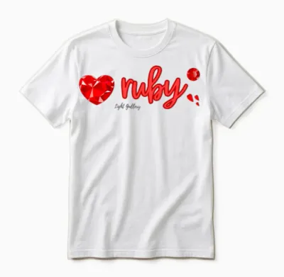 Ruby Gemstone Jewel Unisex T-Shirt - White