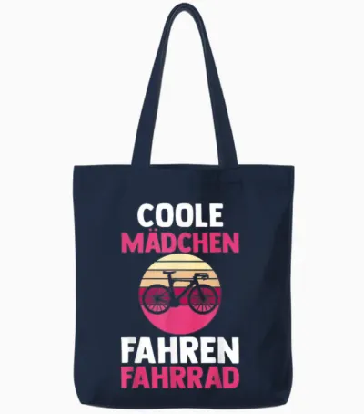Fahrradfahrer Coole Mädchen Fahren Fahrrad Tote Bags - Navy