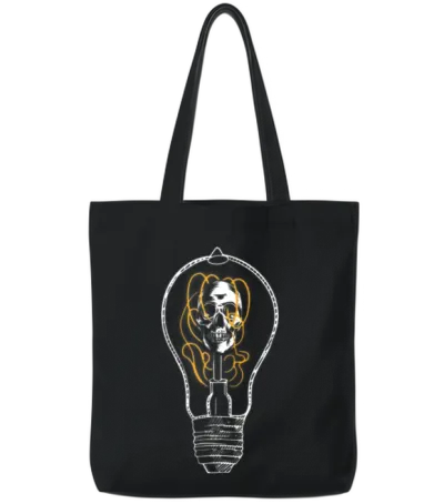 Electrician Light Bulb Electricity Tote Bags - Black