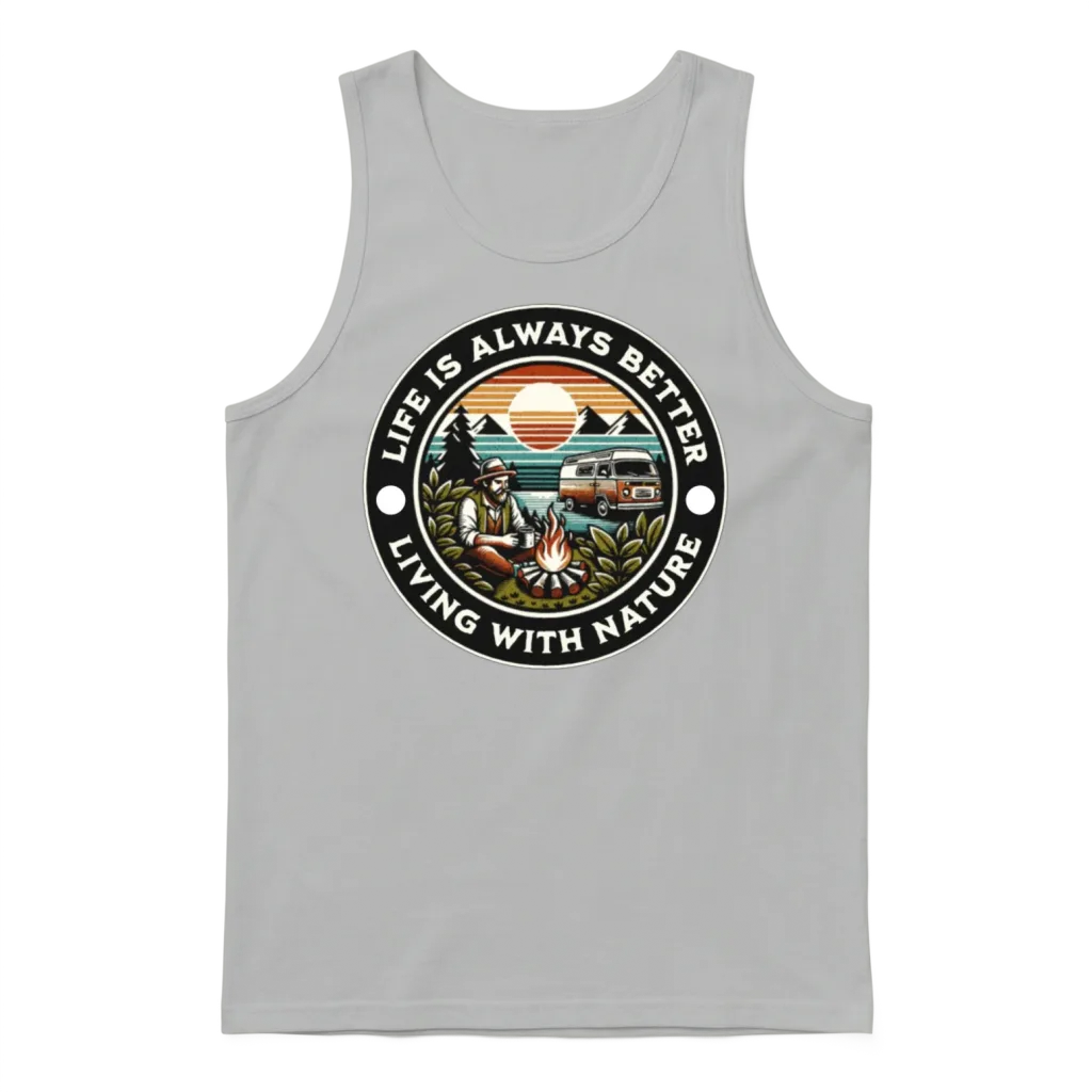 'life Is Always Better, Living with Nature' Gd Unisex Tank Top - Ash