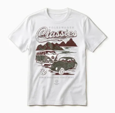 Volkswagen Type 2 T1 Campervan & Beetle Classics Father's Day Unisex T-Shirt - White