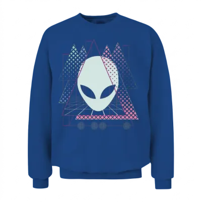 Vaporwave Alien Aesthetic Geometric Grid Scifi Spa Unisex Sweatshirt - Royal