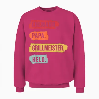 Herren Ehemann Papa. Grillmeister Papa Grillmeister Unisex Sweatshirt - Heliconia