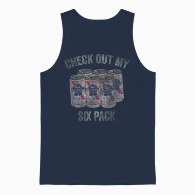 Pabst Check Out My Six Pack Unisex Tank Top - Navy