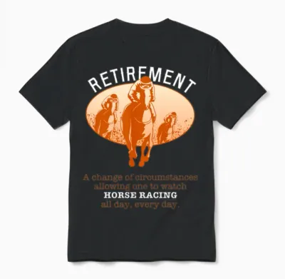 Pension Horse Racing Unisex T-Shirt - Black