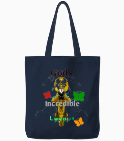 Incredibly Detailed and Amazing Layout of God Tote Bags - Navy