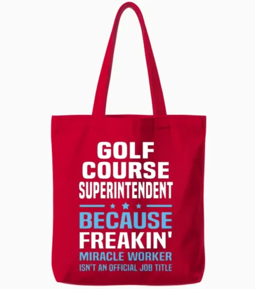 Golf Course Superintendent Tote Bags in Red