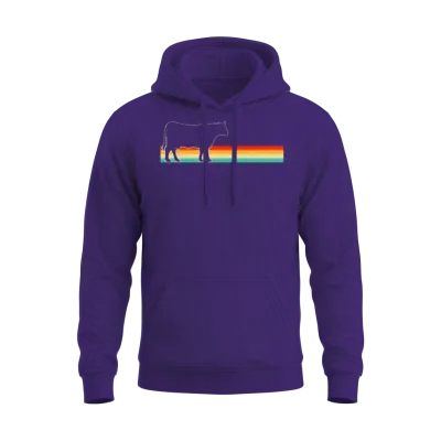 Cow Retro Unisex Hoodie - Purple