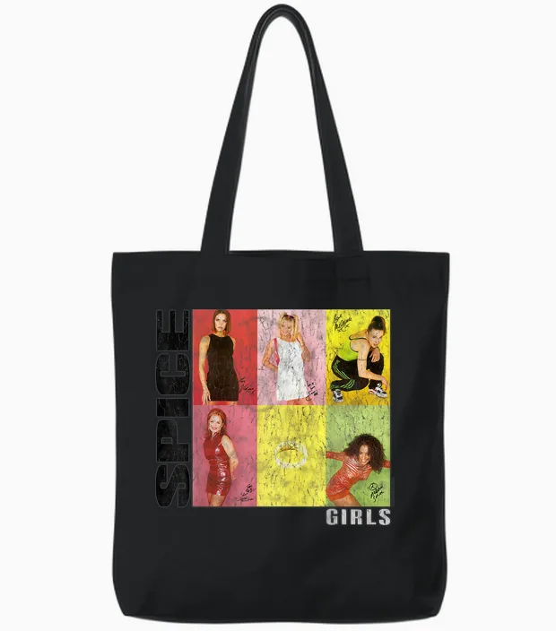 Official Spice Girls Signitures Tote Bags in Black