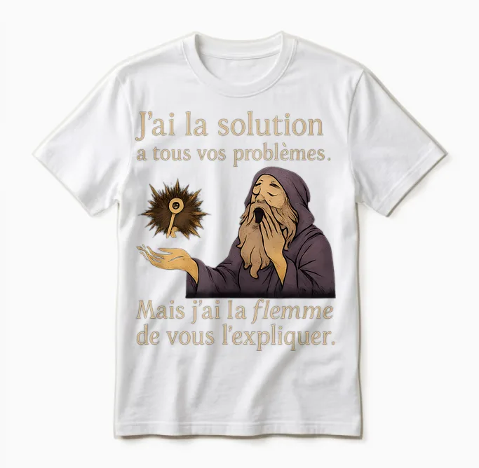 J'ai La Solution a Tous Vos Problemes - Humour Francais Unisex T-Shirt in White