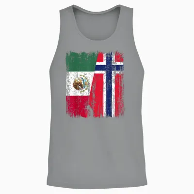 Mexico Norway Half Flag Mexican Norwegian Ancestry Unisex Tank Top - Sport Grey