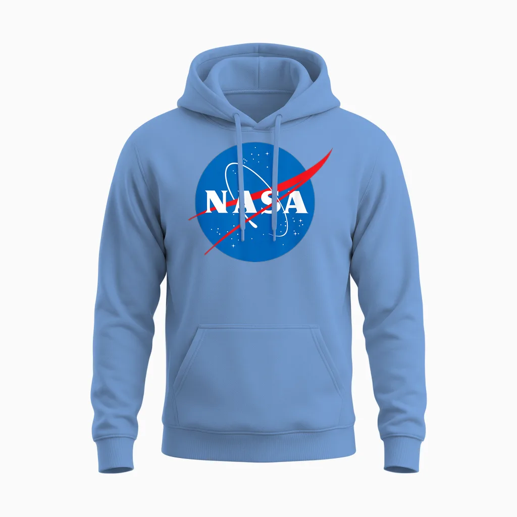 Nasa Meatball Official Logo Unisex Hoodie in Carolina Blue