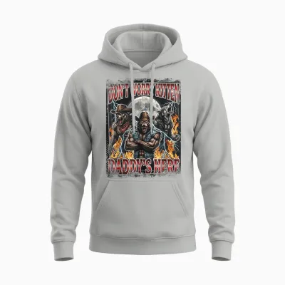 Daddy's Here Cowboy T-Shirt Pack of 3 Unisex Hoodie - Ash
