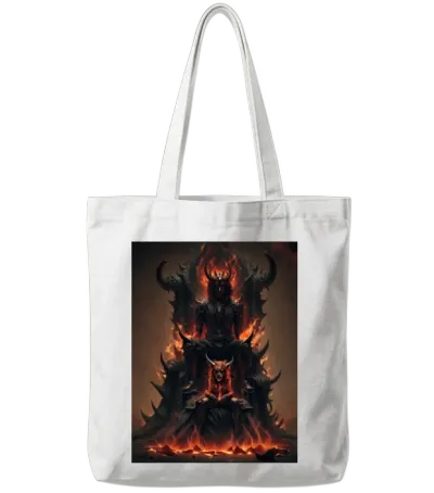 Hell's Ruler & Demon Dog Tote Bags - White
