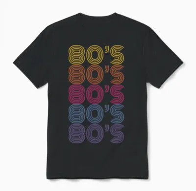 Retro So's Rainbow Grid Vintage Retro Party Unisex T-Shirt - Black