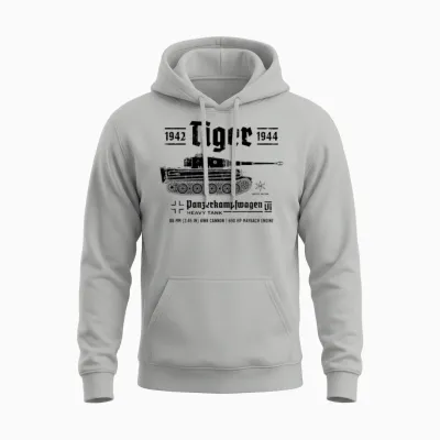 Tiger Tank Panzer World War 2 Armored Vehicle Unisex Hoodie - Ash