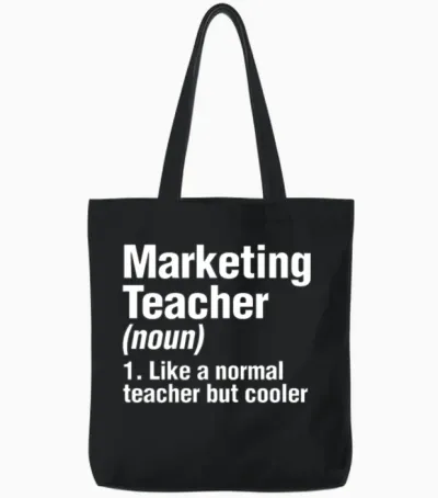 Marketing Teacher Definition College Business Prof Tote Bags - Black