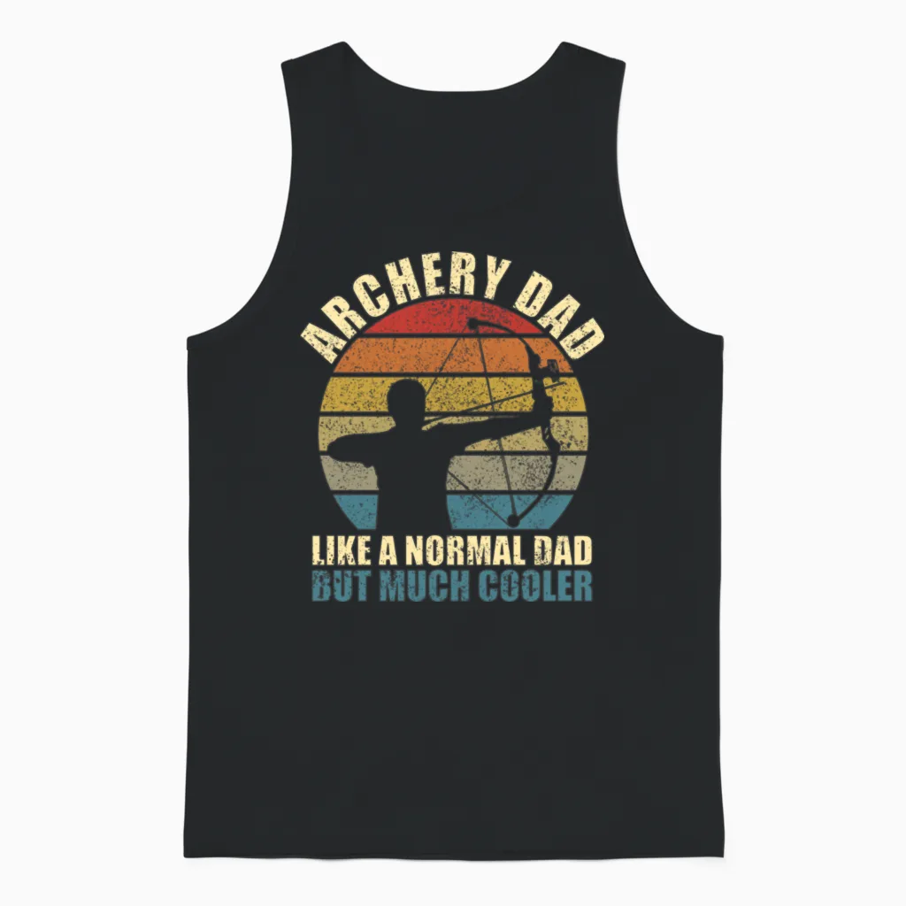 Archery Dad Retro Archer Unisex Tank Top in Black