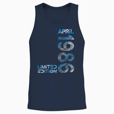 Limited Edition April 1986 Mann Frau 40. Geburtstag Unisex Tank Top - Navy