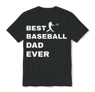 Best Baseball Dad Ever Unisex T-Shirt - Black