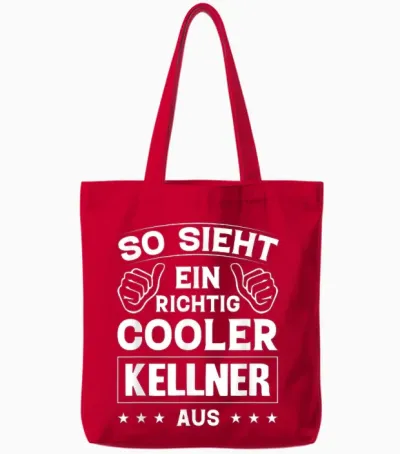 So Sieht Ein Richtig Cool Kellner Aus T-Shirt, Black Tote Bags - Red