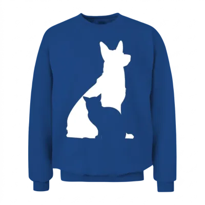 Dog and Cat Silhouette Dog Lover Cat Lover Dog Own Unisex Sweatshirt - Royal