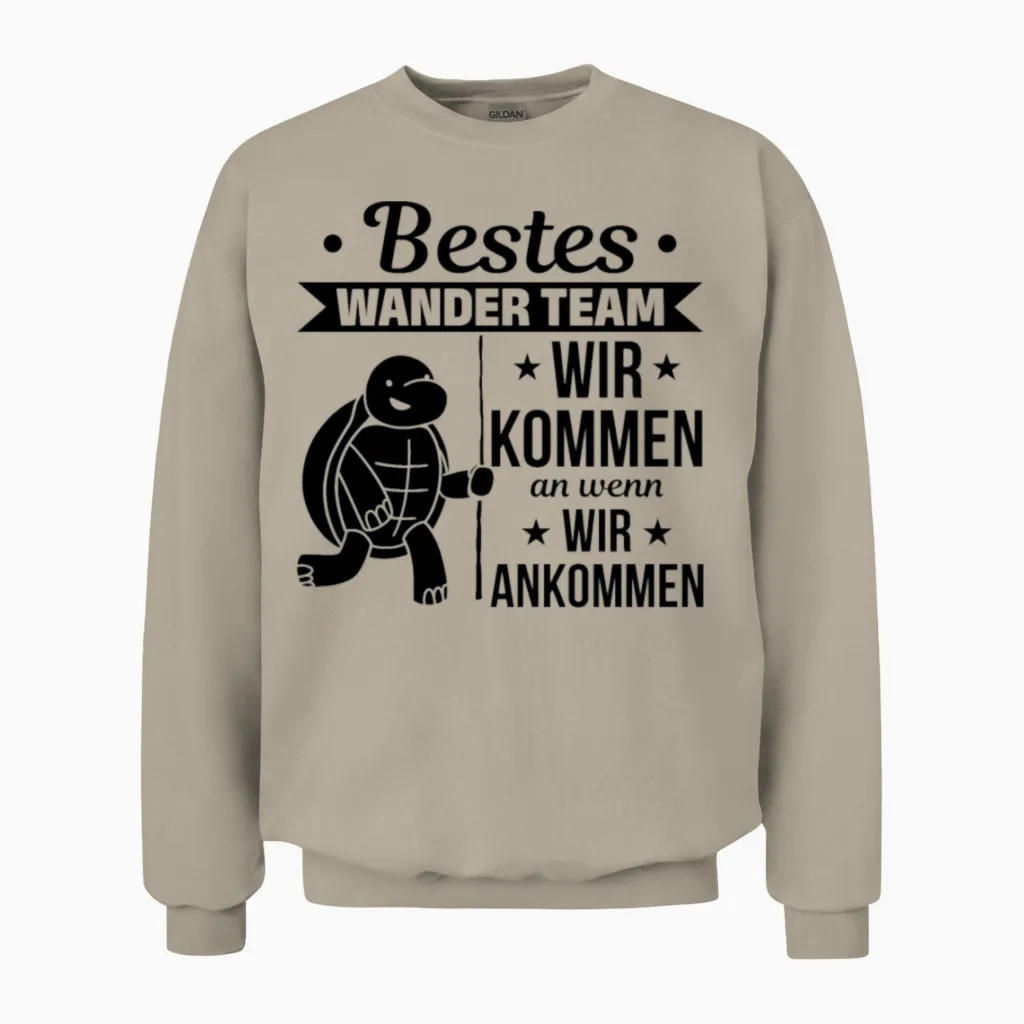 Best Hiking Team We Arrive When We Arrive Hiking Unisex Sweatshirt in Sand