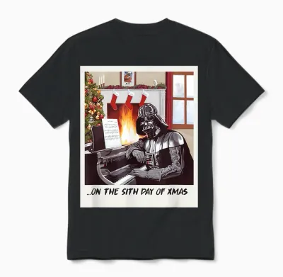 Star Wars Darth Vader Sith Day of Xmas Holiday Unisex T-Shirt - Black