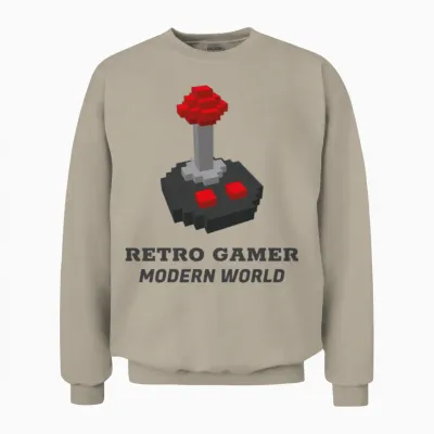 Retro Gamer, Modern World Unisex Sweatshirt - Sand