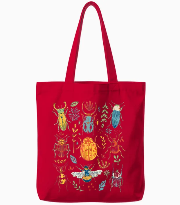 Insect Bug Collection Collector Entomologist Entomology Tote Bags in Red