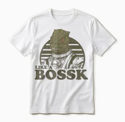Portrait Rayé Star Wars Like a Bossk Unisex T-Shirt - White