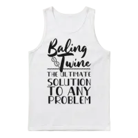 Baling Twine the Solution to Any Problem Farmer Li Unisex Tank Top - White – 1